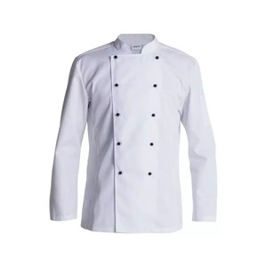 Uniforme de Chef de Alta Calidad en Color Blanco, Tela de Polialgodón para Hotel/Restaurante, Chaqueta de Chef - Product Image 4