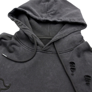 Sweat-shirts à capuche français surdimensionnés pour hommes, streetwear, 100% coton, imprimé en relief, style hip-hop, double manches, hiver - Product Image 6