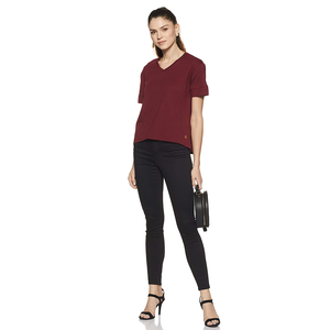 T-shirt à manches courtes col rond personnalisé pour femmes impression de haute qualité tricoté écologique grande taille décontracté respirant mince - Product Image 4