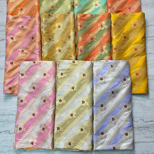 Tela de brocado Rangkat tejida a mano de colores personalizados de lujo para prendas de vestir y saris para ropa de niños - Product Image 1