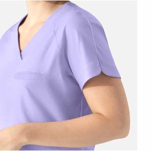 Ensembles d'uniformes de gommage col montant à manches courtes 2 pièces uniformes médicaux d'hôpital col en V ensembles d'uniformes d'infirmière médicale - Product Image 6