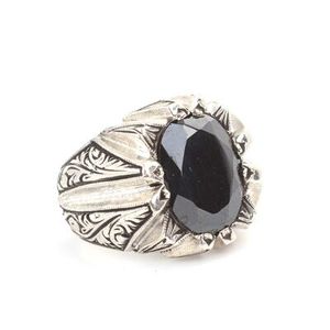 Men's 925 Sterling <b>Silver</b> <b>Ring</b> Oval Onyx Stone Bezel <b>Set</b> Fashionable Rose & Gold Plated Stylish Trendy Design Gift - Product Image 2