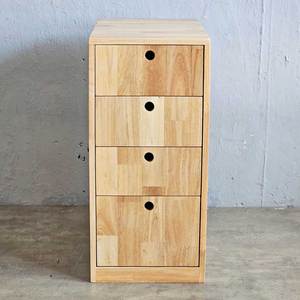 Minimalist Design Personal <b>Locker</b> with 4 Drawers 75cm High Rubber Wood TCN68020 for Office & Gym Use - Product Image 6
