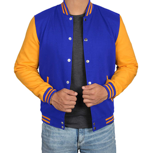 Fabricación de alta calidad bordado mangas de cuero Letterman chaquetas transpirable chaqueta de béisbol universitario para hombres - Product Image 2