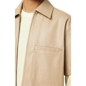 Camisa Casual de Cuero de Oveja Suave y Brillante de Alta Calidad para Hombre, para Uso Diario - Product Image 3