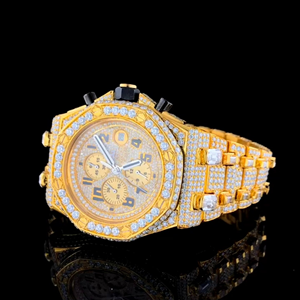 DEF Lab Grown Diamond Iced Out <b>Watch</b> High Quality Analog Steel <b>Case</b> Glass Dial Window Date Function New Design Factory Price - Product Image 1