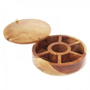 Organisateur de boîte à épices en bois avec compartiments pour le stockage organisé des assaisonnements d'épices et d'herbes et du comptoir de cuisine - Product Image 6