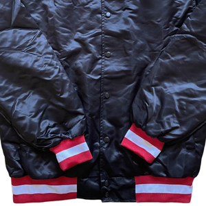 Vente en gros Bomber noir vestes pour hommes Streetwear broderie rouge rayé Varsity veste de baseball pour hommes mode Hip Hop vêtements d'extérieur - Product Image 6