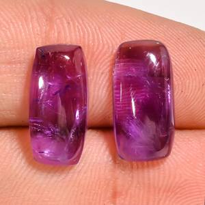 พลอยอะเมทิสต์ทรงหลังเบี้ยขัดมัน14X7X4มม. สำหรับทำเครื่องประดับ - Product Image 4