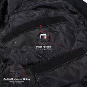 Chaquetas universitarias a prueba de viento personalizadas para hombres y mujeres Material de lana con forro acolchado con parches de logotipo personalizado para equipos deportivos de invierno - Product Image 2
