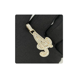 Brillante P diamante inicial colgante radiante chapado en oro lindo cristiano boda fiesta pendientes alta calidad 10kt joyería - Product Image 1