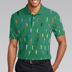 Polo de golf personnalisé direct d'usine pour hommes 100% personnaliser impression sublimée conception Performance polo de golf pour homme - Product Image 4