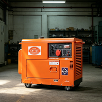 Générateur diesel silencieux à démarrage électrique, prêt à être expédié, faible bruit (60-70 dB), puissance nominale de 5 kW, puissance de crête de 5,5 kW, réservoir de 15 L, 220 V/380 V, pour la sauvegarde à domicile
