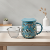 Ensemble théière et infuseur en grès émaillé de qualité supérieure, style nordique haute couture, multi-usages, référence 3460397A-0.35