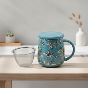 Taza de Gres Esmaltado de Alta Calidad 3460397A-0.35, Multiusos, Estilo Nórdico de Alta Costura, con Tapa Infusora para Café y Té - Product Image 4