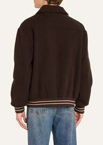 แจ็คเก็ตเบสบอลกันน้ำคุณภาพสูงสำหรับผู้ชาย ทรงโอเวอร์ไซส์ ซิปหน้า แฟชั่นใหม่สำหรับฤดูหนาว แขนผ้าแคนวาส มีฮู้ด สไตล์วาร์ซิตี้ - Product Image 5