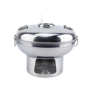 Olla de Acero Inoxidable de Grado Alimenticio Ecológica de 5L de Calidad Premium para Servir Directamente, Olla Caliente China a Carbón, Cocedor para Picnic y Calentador de Comida - Product Image 1