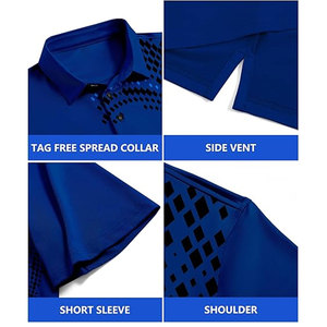 Polo de golf pour homme de haute qualité, tissu durable, manches courtes, polo de golf, vêtements de performance athlétique - Product Image 5