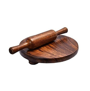 Elegante juego de chakla y belan de madera con tabla rodante y agujas, perfecto para chapati, roti, paratha, puri, masa de pastelería, masa de tarta y panes. - Product Image 3