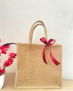 Bolsas de Regalo de Yute Ecológicas de Alta Calidad, Impresión Personalizable, 100% Fibra de Yute, Color y Tamaño Personalizados, Se Acepta Logotipo Personalizado, Boda - Product Image 3