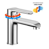 Robinet de lavabo monocommande en laiton M RUBINETTERIA avec cartouche de 25 mm et raccord de vidage 1,1/4 - Série Age - Lot de 1 Modèle 2300773_1_1