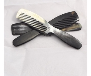 Faizacraft Natural Horn <b>Hair</b> Styling <b>Comb</b> Custom Logo Beard <b>Comb</b> for Home Salon Travel Use - Product Image 2