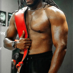 SONISPO Leather Weightlifting <b>Belt</b> Adjustable Buckle Waist Support for Strength Training Unisex <b>Red</b> - Product Image 5