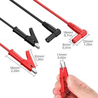 20A 100cm Copper Conductor PVC Alligator Clip Banana Plug Test Cable Lead Connector Dual Probe 4mm Combination Instrumentation