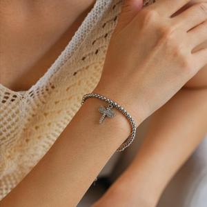 Bracelet en zircon avec cœur d'amour créatif Double anneaux Cheval Hibou Papillon Libellule Bracelet Cadeaux d'anniversaire pour amis Sœurs Femmes - Product Image 4