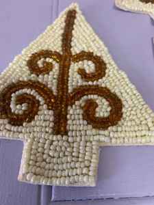 Sous-verres perlés portables faits à la main-Sous-verres de style classique Support en polyester (4x4 pouces) pour les cadeaux religieux de l'église (MS HANDICRAFT) - Product Image 4