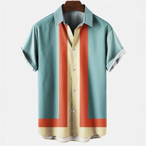 Chemises décontractées pour hommes, haut de gamme, en gros, chemises imprimées par sublimation, chemises élégantes à manches courtes de haute qualité - Product Image 3