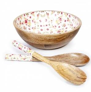 Ensaladera de Madera Maciza |   Diseño Impreso en Esmalte |   Venta al por Mayor Directa de Fábrica - Product Image 1