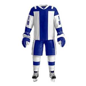 Men's Ice Hockey Uniform Set Heat-Transfer Printed 100% <b>Polyester</b> Breathable & Eco-Friendly Jersey & <b>Shorts</b> - Product Image 2