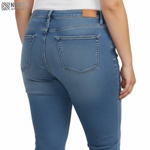 Pantalón de algodón hasta el tobillo de alta calidad para mujer, pantalones vaqueros informales transpirables para mujer, hermosos botones plateados bordados lavados - Product Image 6