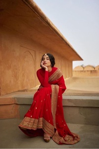Dernière tendance Exclusive Fancy Bridal Party Wear Ethnique élégant Indien Boutique Designer Ethnic Wear Broderie Saree Sari - Product Image 2