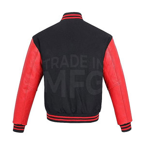 Chaqueta Lettermen con mangas de cuero de fabricante de servicio OEM hecha en Pakistán chaqueta Lettermen con mangas de cuero de alta calidad - Product Image 2