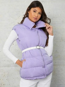 Chaqueta acolchada sin mangas con logotipo personalizado, chaqueta acolchada con cremallera acolchada, gruesa, cálida, para invierno, con cuello levantado, chaleco acolchado ligero para hombre - Product Image 6