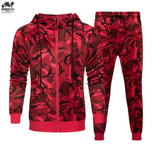 Conjuntos de Chándal de Camuflaje Personalizados para Hombre, Sudadera con Capucha y Cremallera de Manga Larga y Pantalones Deportivos, Chándales de Camuflaje con Cremallera para Hombre - Product Image 2