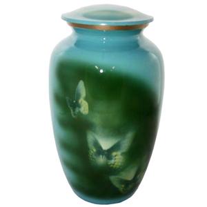 Urne funéraire en métal bleu ciel à motif papillon, très vendue, excellente qualité, style classique et plus unique, fabriquée à la main - Product Image 1