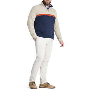 Vente en gros de sweat-shirts à manches longues pour hommes pulls à manches longues avec demi-fermeture éclair pull col à capuche pour homme sweat-shirt basics - Product Image 5