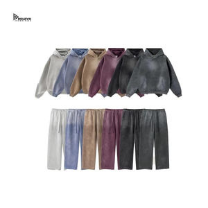 <b>Top</b> Premium Unisex Joggers <b>Sweat</b> Suits Set Sun Faded Oversized Style Cotton Fleece Winter Acid Washed Designer Tracksuits <b>Men</b> - Product Image 2