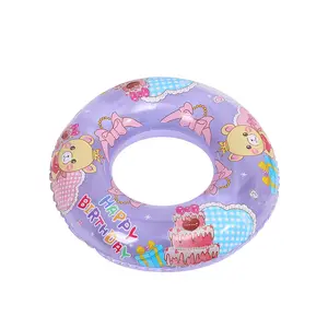 다채로운 여름 럭키 토끼 곰 수영 튜브 어린이를위한 귀여운 만화 수영 링 수영장 플로트 링