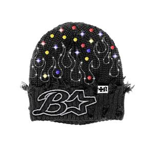 Bonnet de sport en coton épais à bordure effilochée avec logo brodé personnalisé pour l'hiver - Product Image 2