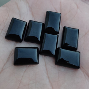 AAA + พลอยพลอยพลอยสีดำธรรมชาติทรงสี่เหลี่ยมพลอยหลังแบนปรับเทียบขนาดได้ทุกขนาด - Product Image 5