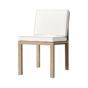 Modern Teak Outdoor <b>Dining</b> Chair With Cushion Contemporary Garden Furniture For Patio And Balcony Use - Product Image 2