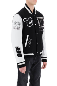 Men's Polyester/Cotton Breathable Varsity Windbreaker Jacket Plus Size Stand Embroidered Chenille Patches Letterman Baseball - Product Image 4
