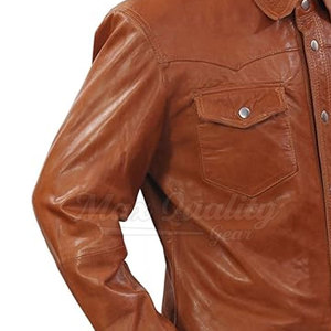 Chemises en cuir pour hommes, nouveau design, meilleure qualité, écologiques, séchage rapide, respirantes, décontractées, vente chaude, faible MOQ, prix de gros, haut de gamme - Product Image 2