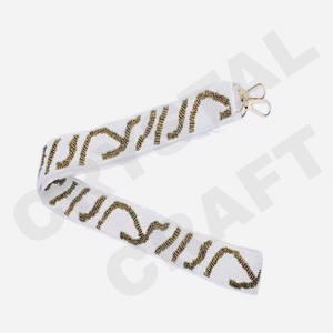 <b>CRYSTAL</b> <b>CRAFT</b> Geaue Tigers Glass Beads Customized Color Indian Style Custom Size Purse Strap Accessories - Product Image 3