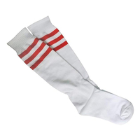 Chaussettes de sport Chaussettes longues à rayures rouges pour l'école Chaussettes unisexes pour le football