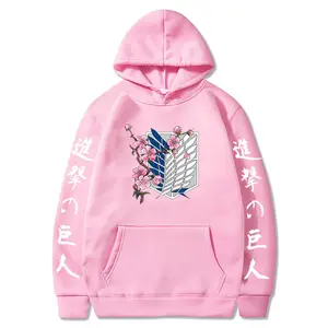 Solid Pink Langarm Frauen Hooded Hoodie Anpassen Logo Druck/Stickerei Anime Befestigen Sie auf Titan Sportswear Hoodies/Pullover